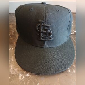 New Era Black Cap with Embroidered Monogram